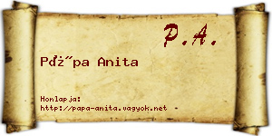 Pápa Anita névjegykártya